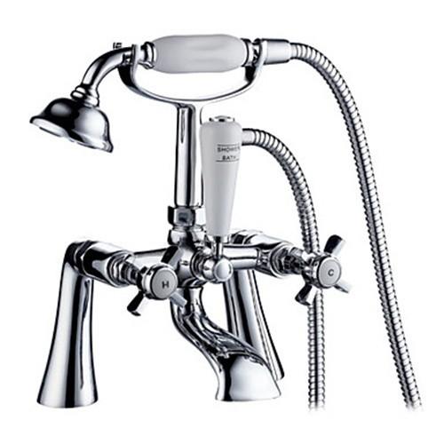 Standing Bathroom Bathtub Faucet With Feet Deck Mounted In Two Holes