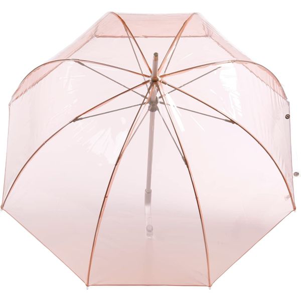 Custom Printed Logo or Pattern Clear Dome Umbrella for Lady 23inch 8k Black Metal Frame