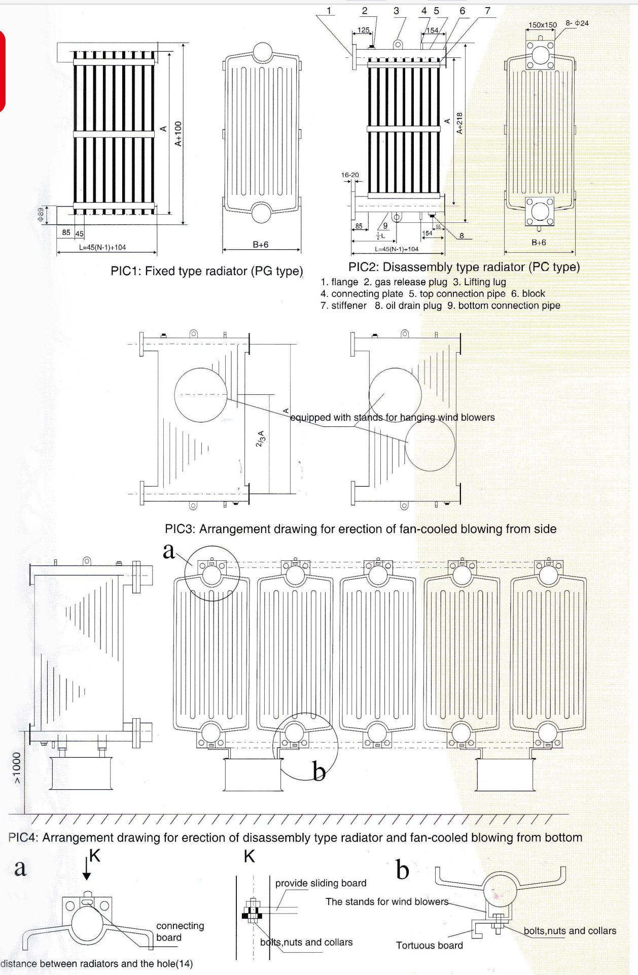 Finned Type Transformer Radiator Cooling Device for Oil Immersed Equipment