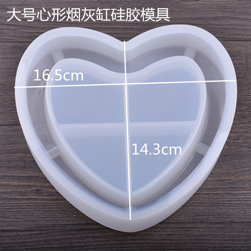 Large Crystal Resin Mirror Ashtray Silicone Mold Resin Decorative Container Smooth Surface No Polishing Manufacturer Wholesale