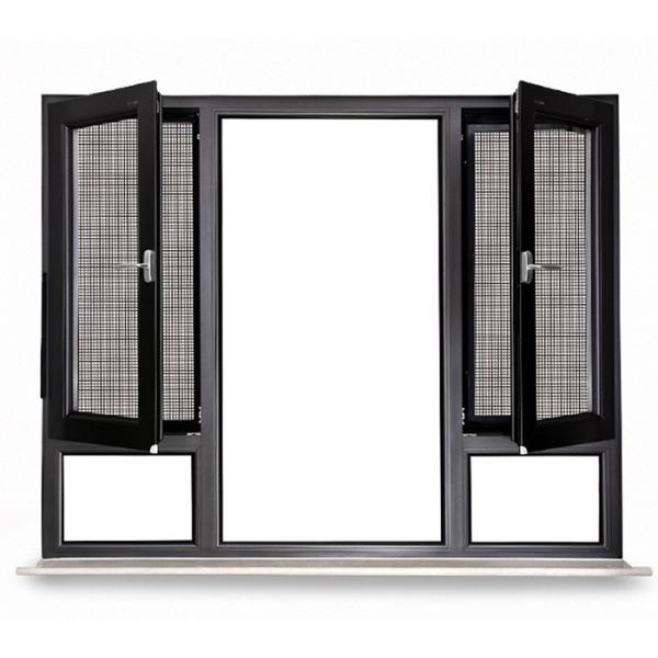 Modern House Window Hurricane Impact Tempered Glass Double Glazed Aluminum Casement Window