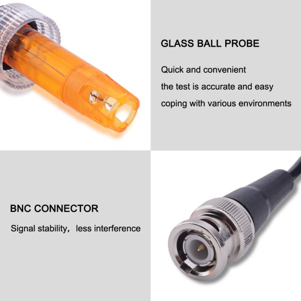 Platinum Needle ORP Probe with BNC Q9 Connector for 0~+1500mv Range Oxidation-Reduction Potential Testing