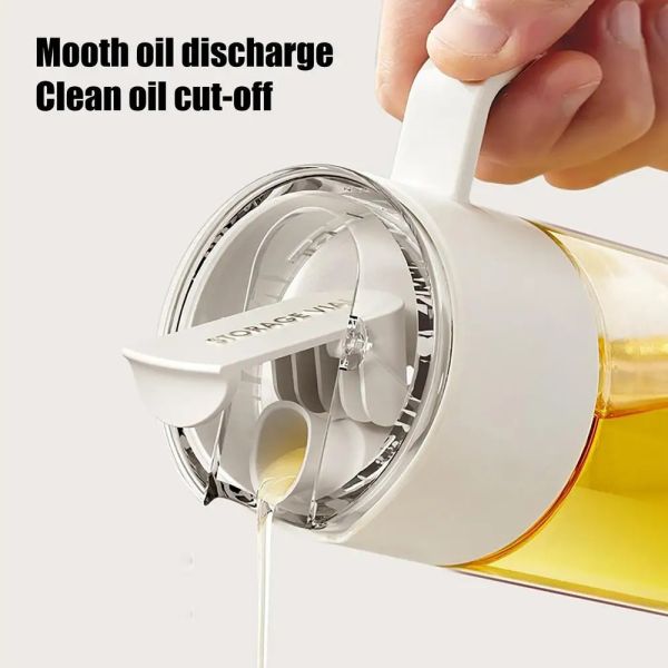 Gravity Automatically Open Close Oil Dispenser Bottle Leakproof 550ml With Pourer
