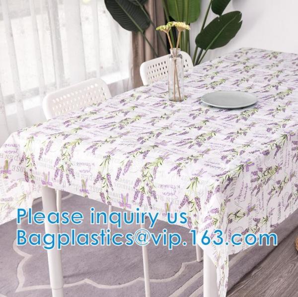 Flannel Backed Tablecloth, Indoor/Outdoor Tablecloth Non Toxic Christmas PVC Vinyl Holiday Kitchen Tablecloth Eco-Friend