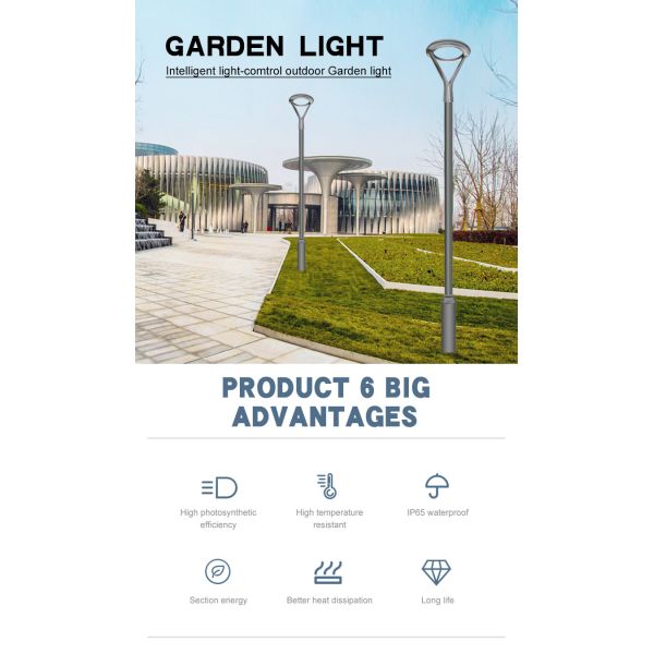 Garden Lamp 30W 3000-6000K IP65 550*550*540MM 4.55KG 140-76MM 3-6M