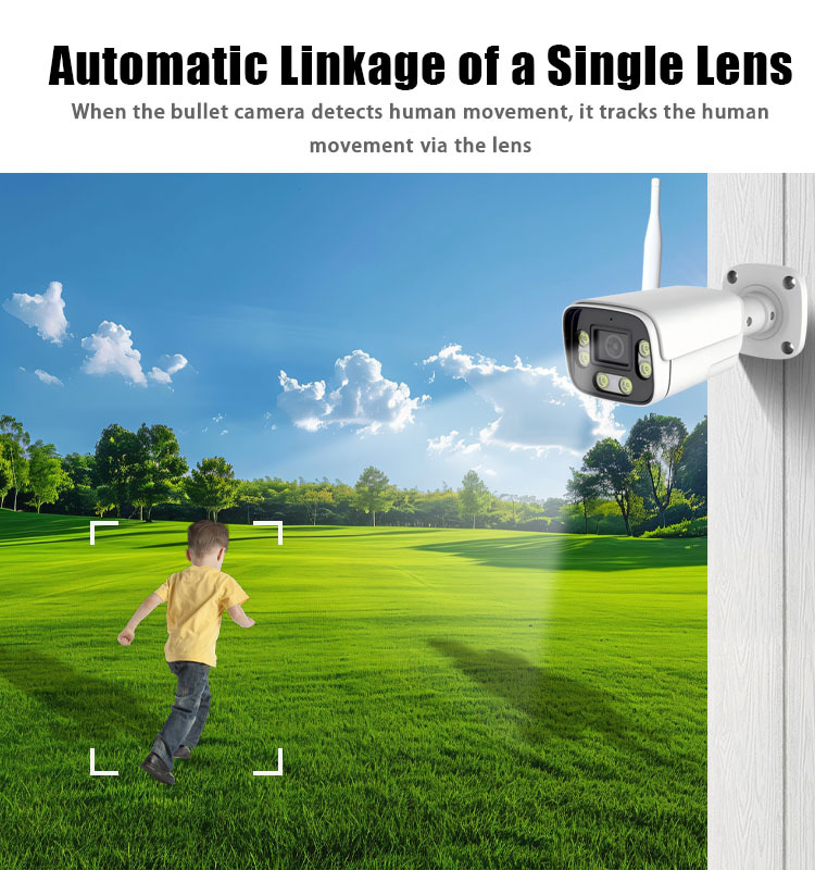 5MP WiFi Bullet Security Camera, Outdoor Surveillance Camera, 10X Digital Zoom, Two‑Way Audio, Human Motion Detection, Eseecloud App Remote Monitoring