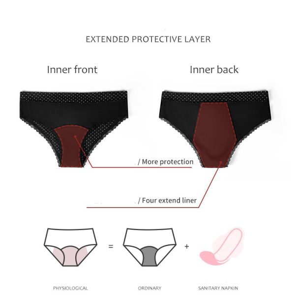 High Absorbing Period Panties Underwear For Girls 4 Layer Cotton Menstrual Underwear