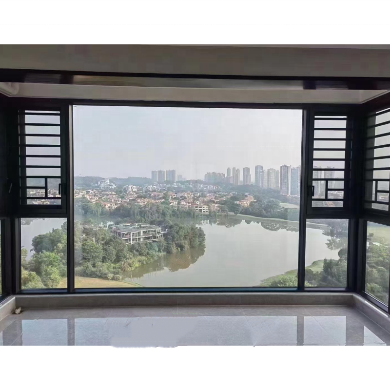 Modern Soundproof Aluminum Casement Window Low-E Double Glass Heat Insulation Windproof Custom Window for Bathroom Bedroom