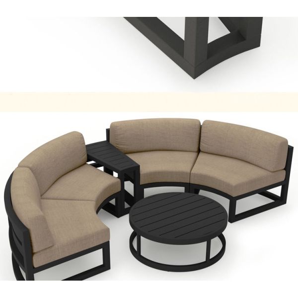 Luxury Outdoor Sofa Courtyard Villa Garden Outdoor Arc-shaped Leisure Combination Aluminum Alloy Waterproof Sunscreen Sofa