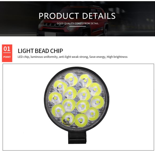 4X4 Offroad Headlight 14SMD 12V-80V Double Color Truck Spotlights