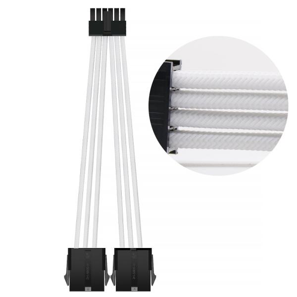 Power Supply Cable Extension Kit 12-Pin PCIe Molex Micro-Fit 3.0 Connector For NVIDIA Ampere GEFORCE RXT 3070 3080 White