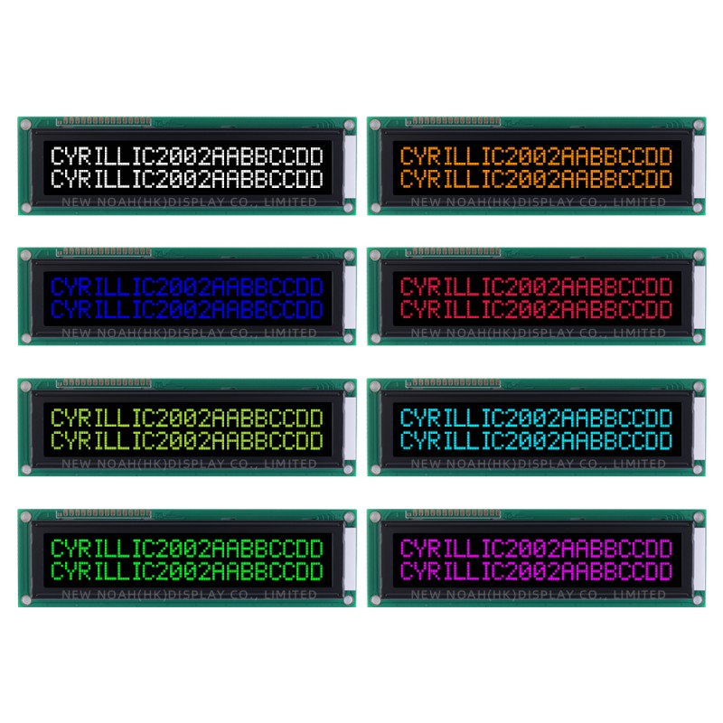 Cyrillic DFSTN Black Film 2002B High Brightness LCD Screen ST7066U Multi Language Font Library