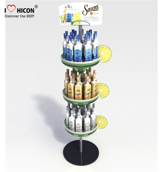 4 - layer Flooring Round Shape Metal Display Rack For Monster Energy Drinks Promotion