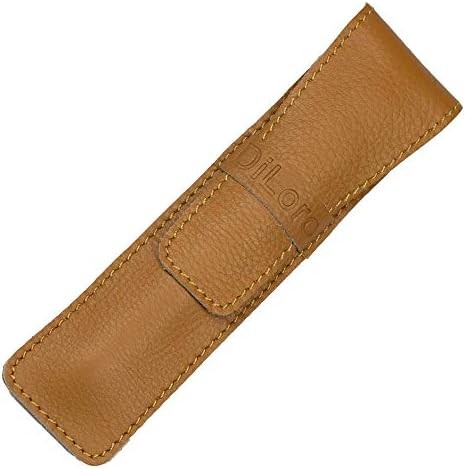Single Pen Case Holder Sleeve Thick Buffalo Full Grain Leather (Buffalo Light Tan)