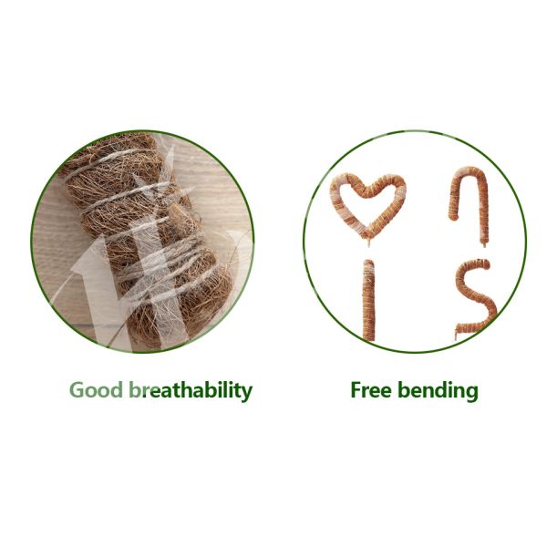15.7 Inches  Natural Colored Plant Poles Coconut Coir poles Moss Pole for Plants Climbing and Supporting