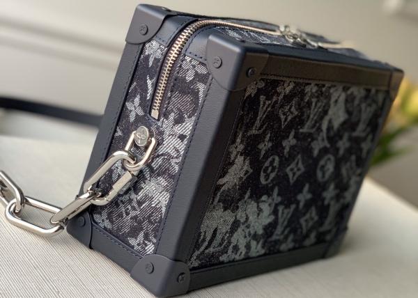 Unisex Soft Trunk Virgil Abloh Shoulder Bag With Zipper Open
