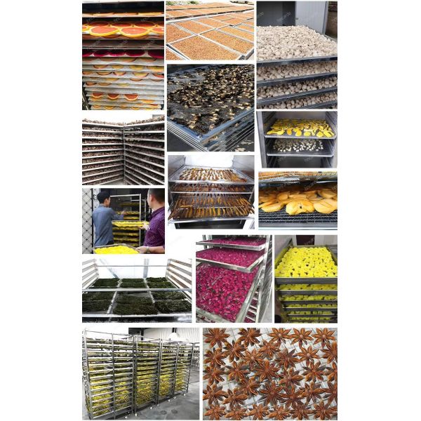 Stackable Drying Tray Cart Food-Grade Stainless Steel Drying Rack Dehydration Trolley