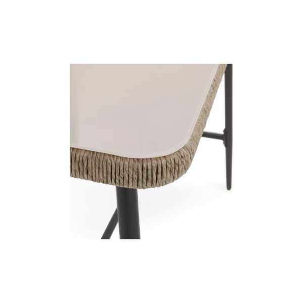 Modern Design AJUNION Metal 4 Seater Garden Bar Set Rattan Weave Outdoor Dining Set