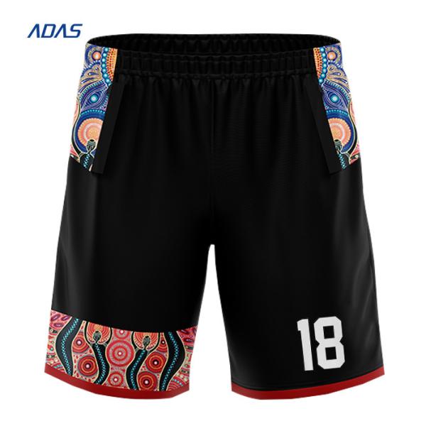 Team Sublimated Mesh Shorts Black Polyester Fight Basketball 3D Embroidered Lettering