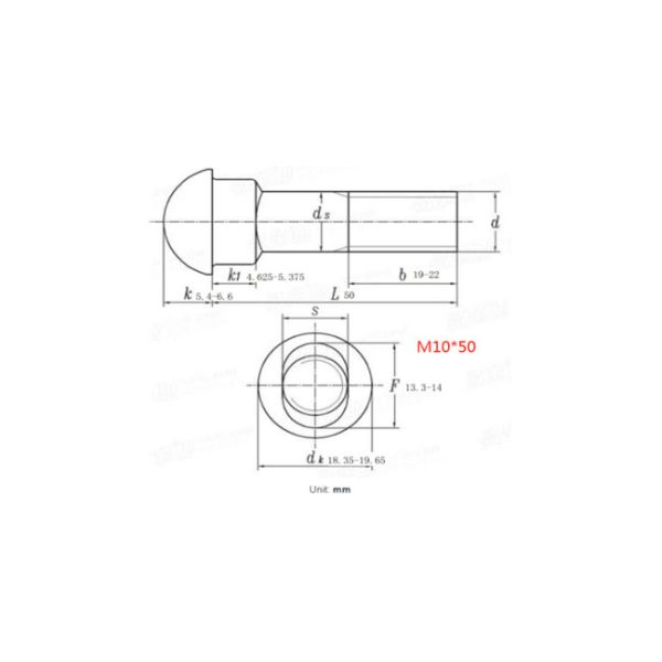 UNC Stainless Steel Head Bolts 304 316 Oval Neck M12 For Railway