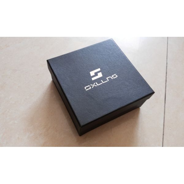 Luxury custom logo printed  black card paper gift box for jewelry packaging