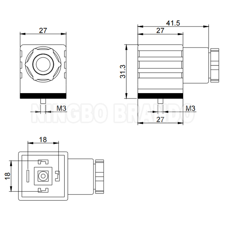 DIN43650A-PG9 2 PG11 2P+E DIN43650A Соленоидный клапан соединителя с светодиодным светом IP65 AC DC