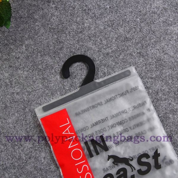 EVA PVC Underwear Plastic Packaging Poly Bags With Hanger Hook