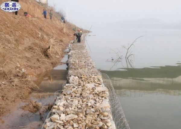 60*80 Gabion Wall Cages / Wire Cage Stone Retaining Walls Hexagonal Style