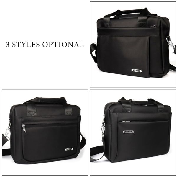 Portable Leather Laptop Shoulder Bag Waterproof Travel Crossbody Bag Anti Theft