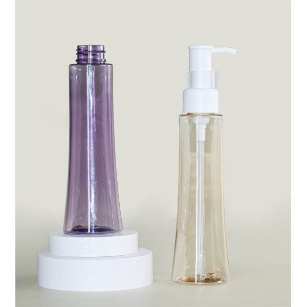 PET cleanser oil pump bottle 100ml PCR material packaging