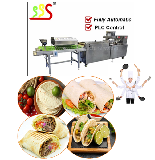 Stainless Steel Automatic 18inch Tortilla Bread Machine 1500pcs/h