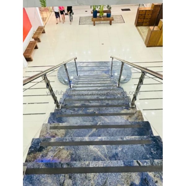 Modern Luxury Brazil Hotel Kitchen Countertop Dark Blue Sapphire Marble Stone Big Slab