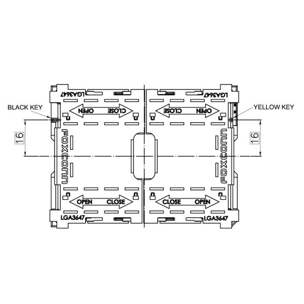 FOXCONN PE36473-01NK4-1H Sever CPU SOCKET LGA 3647 Socket P0 Narrow Board left side with Black key