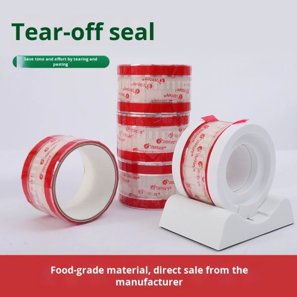 Transparent Easy-Tear Seal Stickers Durable Takeout Packaging Paper for Coffee Tea Baking Cups Milk Tea Shops and Food