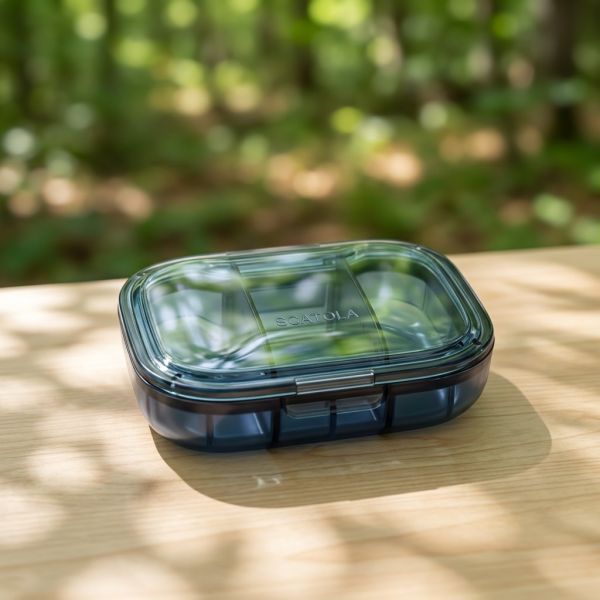 2025 Portable Food Grade PP Weekly Pill Box Storage Black Transparent Child-Resistant 3-Times Pill Case Organizer for Travel