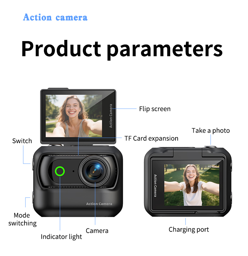DLC 1080P Full HD Sports Vlog Camera 7.1x-16x Optical Zoom Magnetic Detachable 2.0