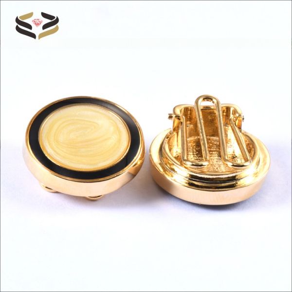 Coffee Epoxy Inlay Brass Button Cover Cufflinks Round For Men'S Normal Shirt