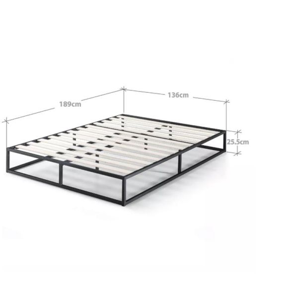 Customized King Metal Bed Frame Wrought Iron Bed Frame With Wooden Slats