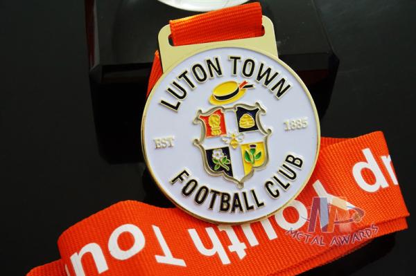 Custom Metal Zinc Alloy Football Medals Soft Enamel with Europe Printing Ribbon