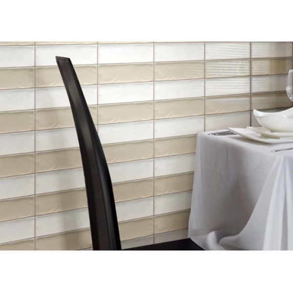 Modern 3D Inkjet Glossy Ceramic Wall Tile 75x300mm Acid-Resistant