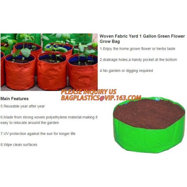 Плантатор сада пластмассы полиэтилена ЛДПЭ кладет в мешки для овоща, дерева и саженец цветка, ЛДПЭ пластмассы отверстия 15 ГАЛЛОНОВ растет б