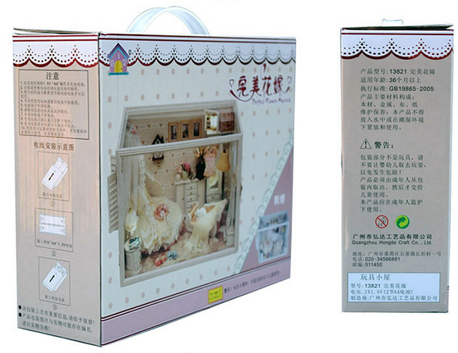 Dollhouse, DIY Lights House, Wooden Model, Education Romantic Full House, building model