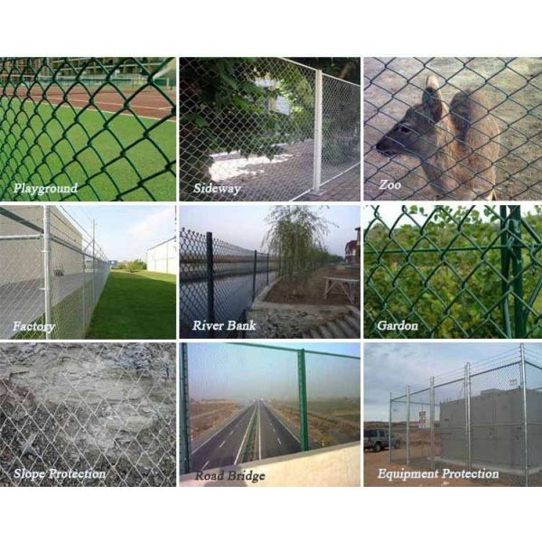 Diamond wire mesh/6ft Black Vinyl Coated Galvanized Chain Link Fence