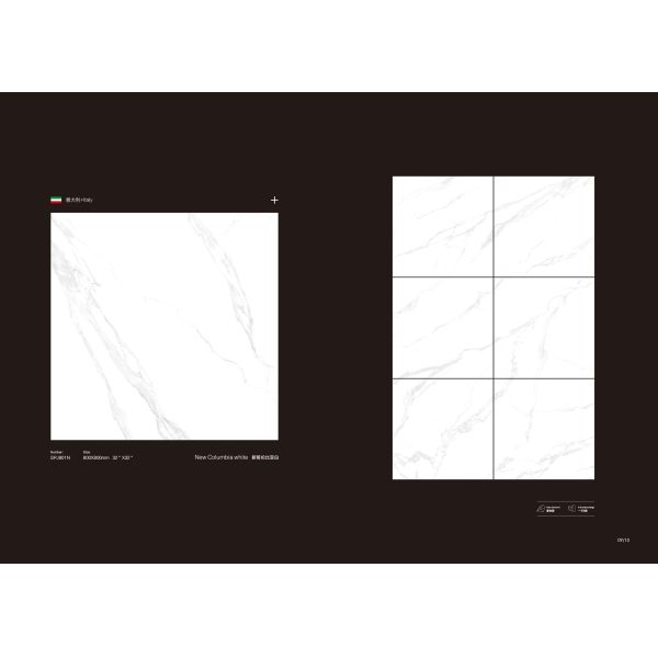 Columbia White Porcelain Tile 800*800 мм для гостиной