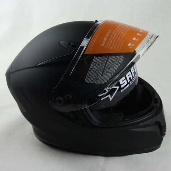 Custom DOT Double Lens Visor Full Face Helmet Casco Racing Black/White/Custom Color