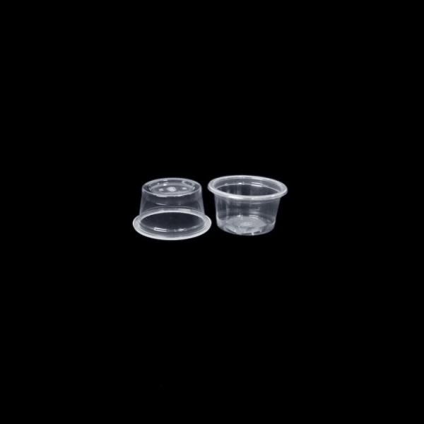 Escape preto descartável do ODM do OEM do copo claro plástico do molho resistente para o Souffle do chutney