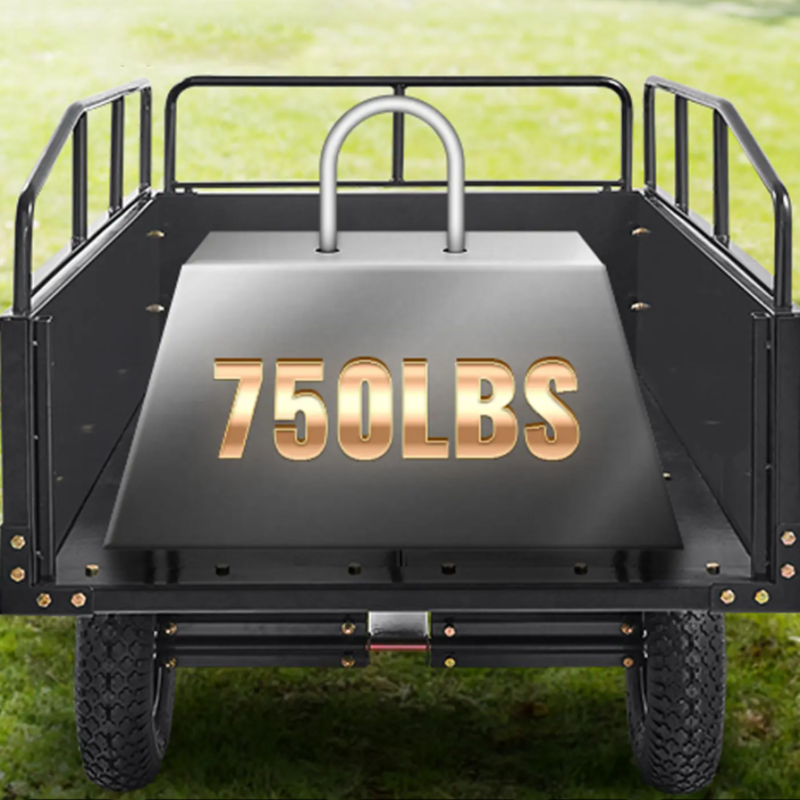 Steel Structure Lawn Tractor Tiller Trailer Garden Dump Truck Steel ATV Dump Truck Steel ATV Trailer Heavy Duty Trailer Garden Trailer Quick Release Buckle
