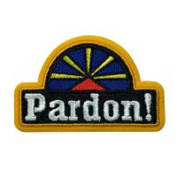 O ferro na beira de Merrow bordou a caixa Logo Twill Felt dos crachás do remendo