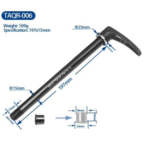 Alloy Thru Axle Road Bicycles Parts With Quick Release Lever Black Color