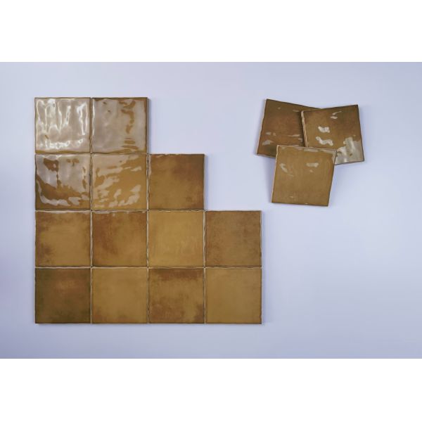 Brown Scratch-Resistant 10x10cm Ceramic Wall Tiles For Living Room and Bedroom